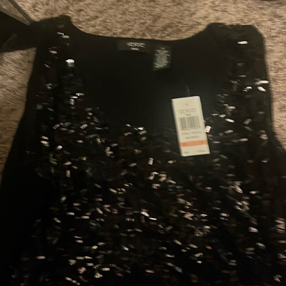 Black glitter tank top NWT